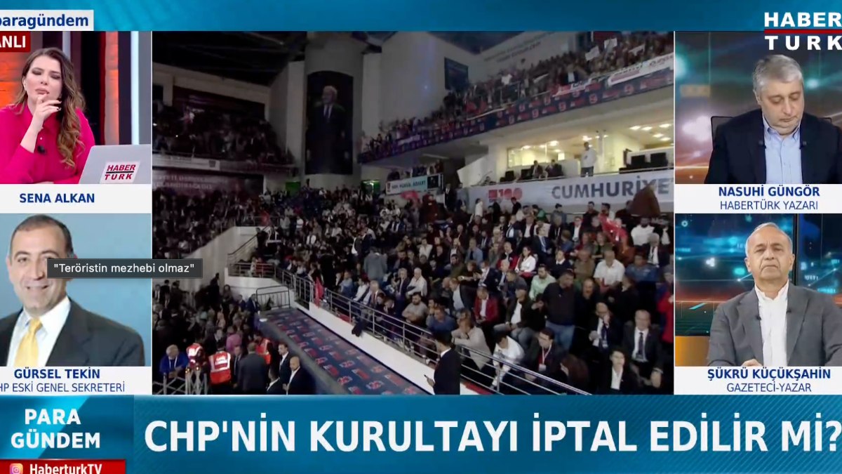Habertürk ekranlarında CHP kurultayı kavgası: Gürsel Tekin canlı yayına bağlandı
